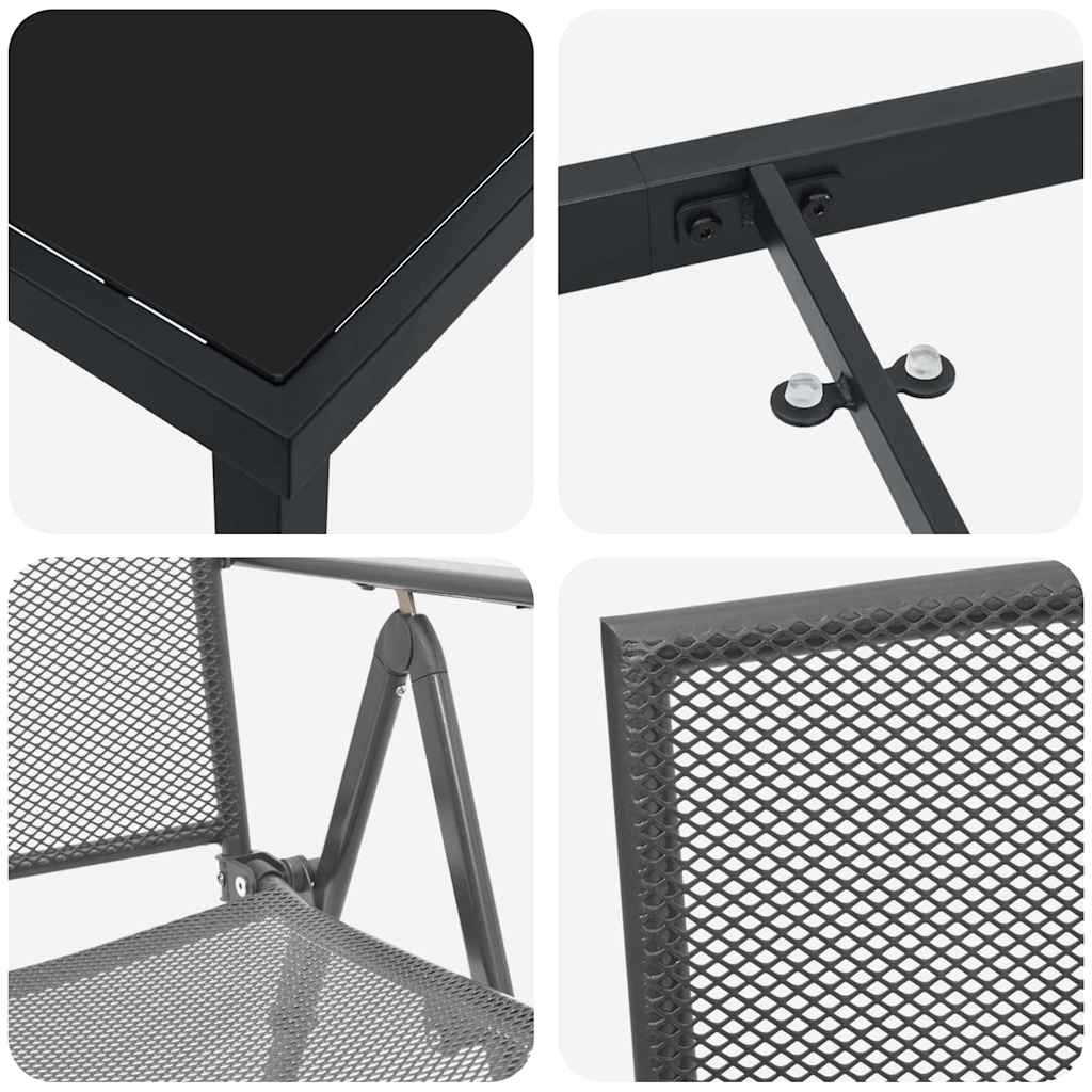 Kert étkező szett 3 pcs Antracit Porszórt acél