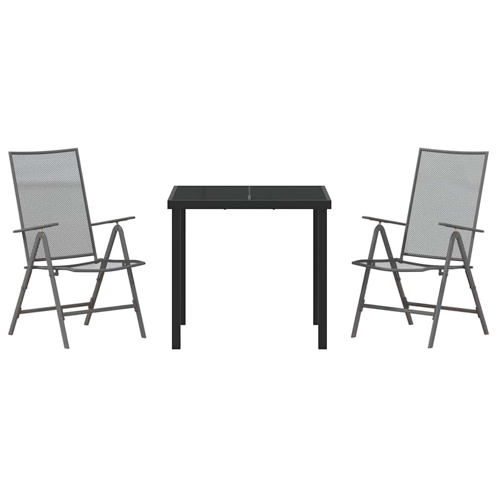 Kert étkező szett 3 pcs Antracit Porszórt acél