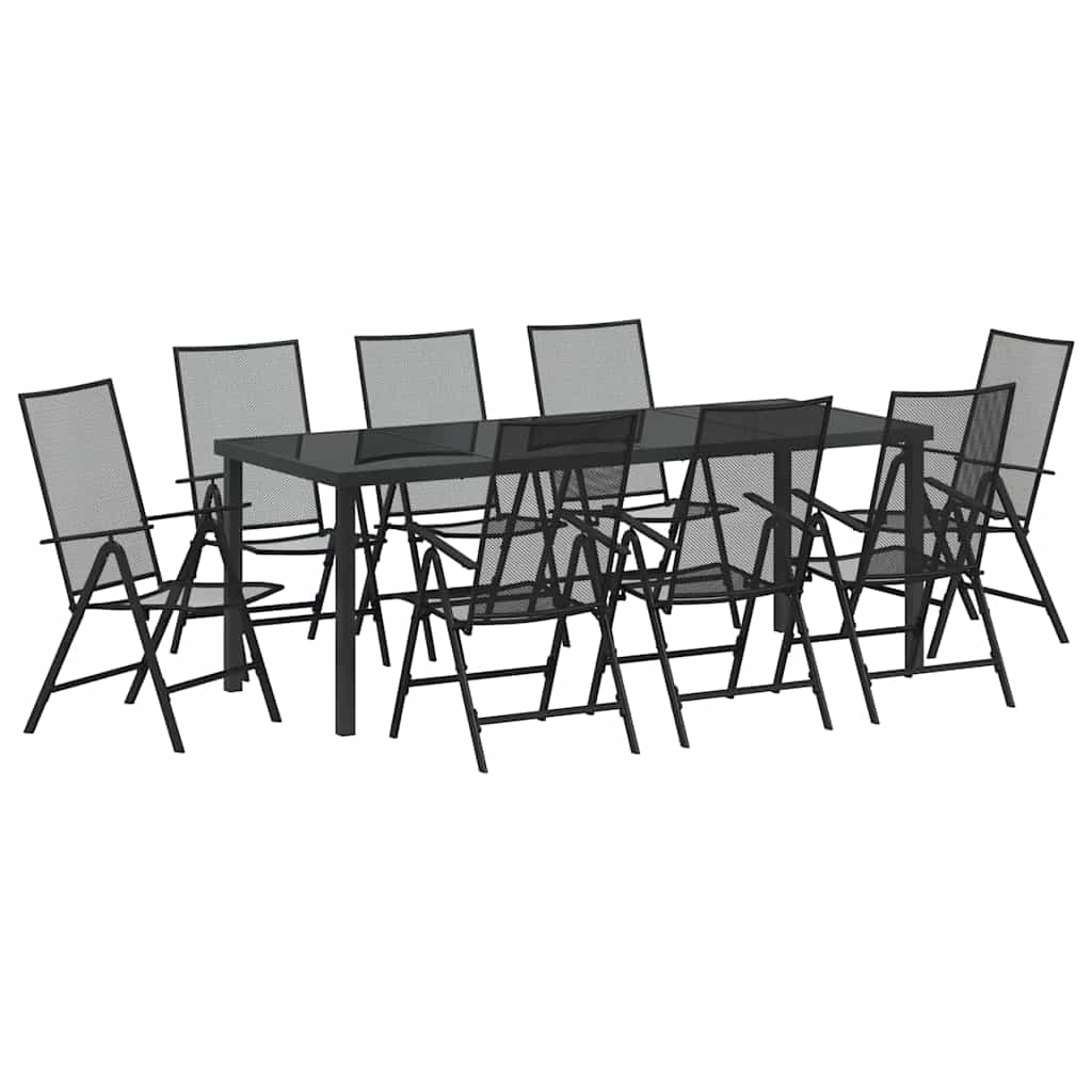 Kert étkező szett 9 pcs Antracit Porszórt acél