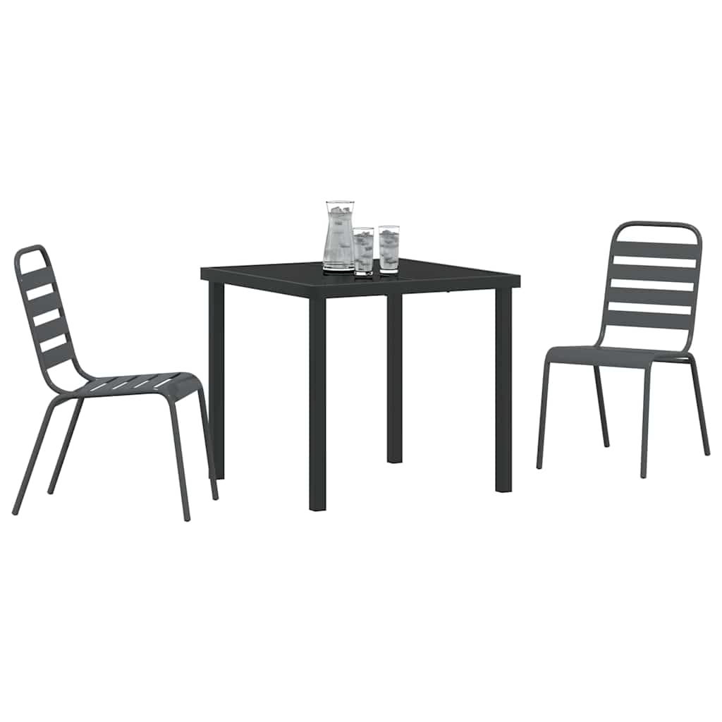 Kert étkező szett 3 pcs Antracit Porszórt acél