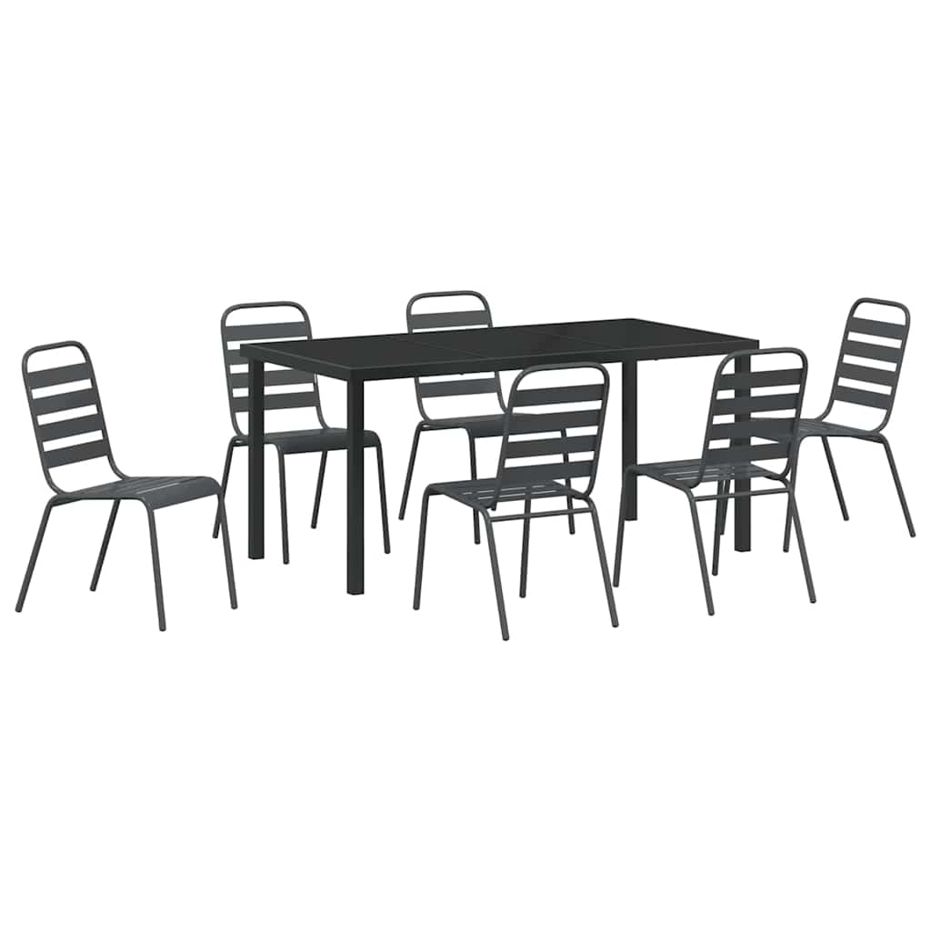 Kert étkező szett 7 pcs Antracit Porszórt acél