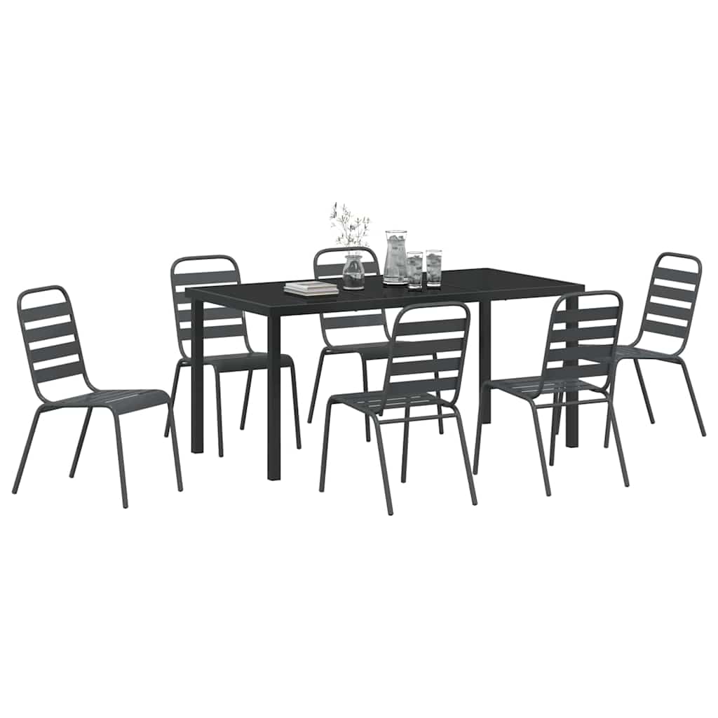 Kert étkező szett 7 pcs Antracit Porszórt acél