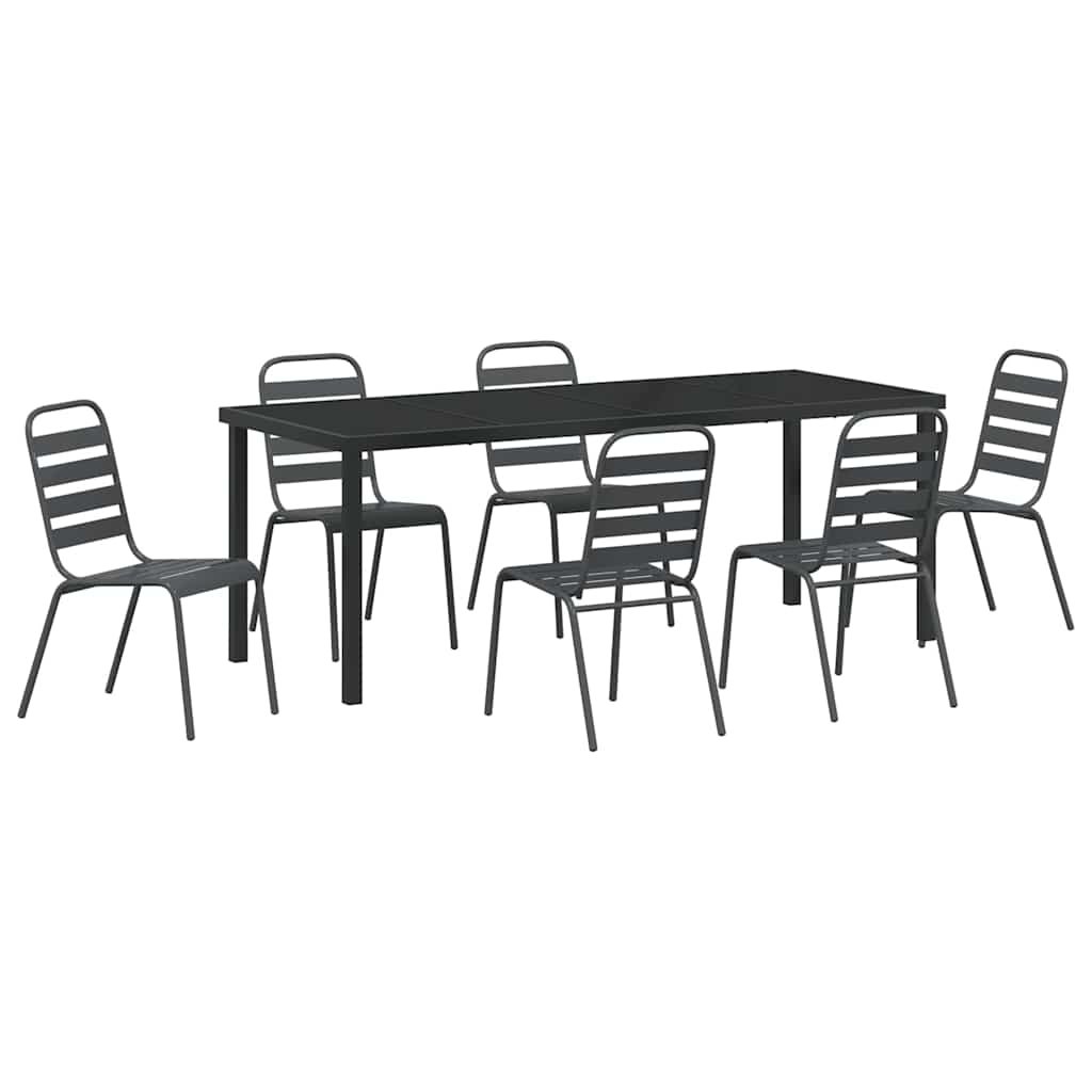 Kert étkező szett 7 pcs Antracit Porszórt acél