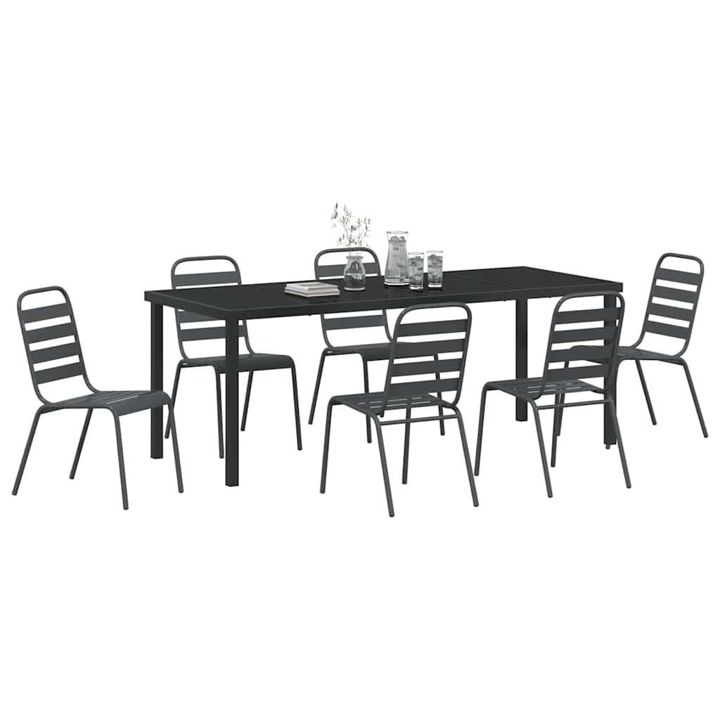 Kert étkező szett 7 pcs Antracit Porszórt acél