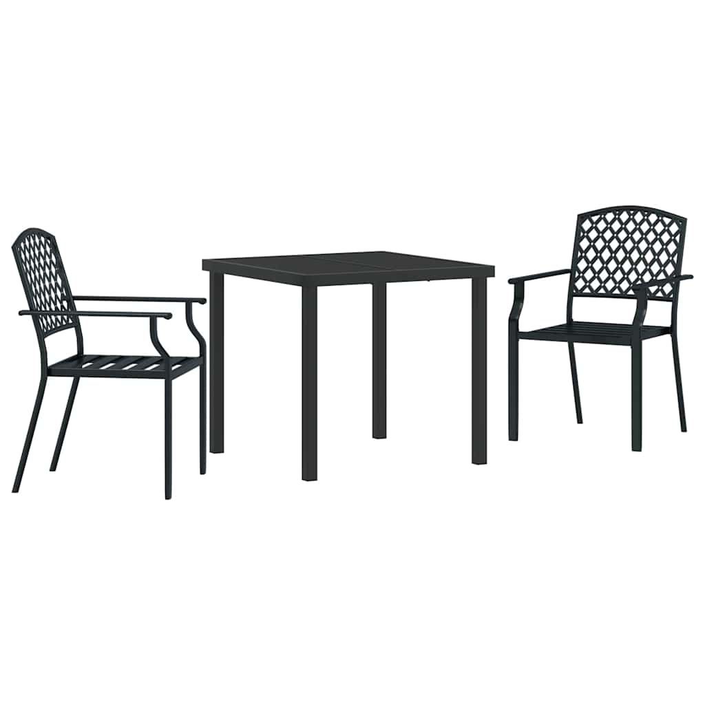 Kert étkező szett 3 pcs Antracit Porszórt acél