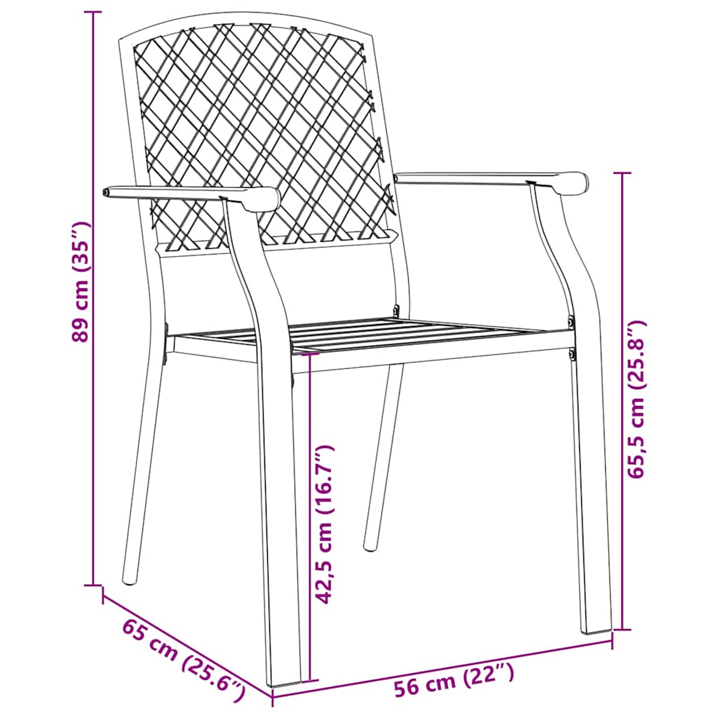 Kert étkező szett 7 pcs Antracit Porszórt acél