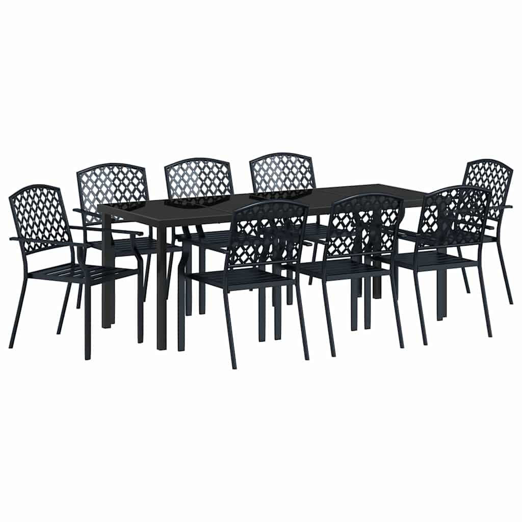 Kert étkező szett 9 pcs Antracit Porszórt acél