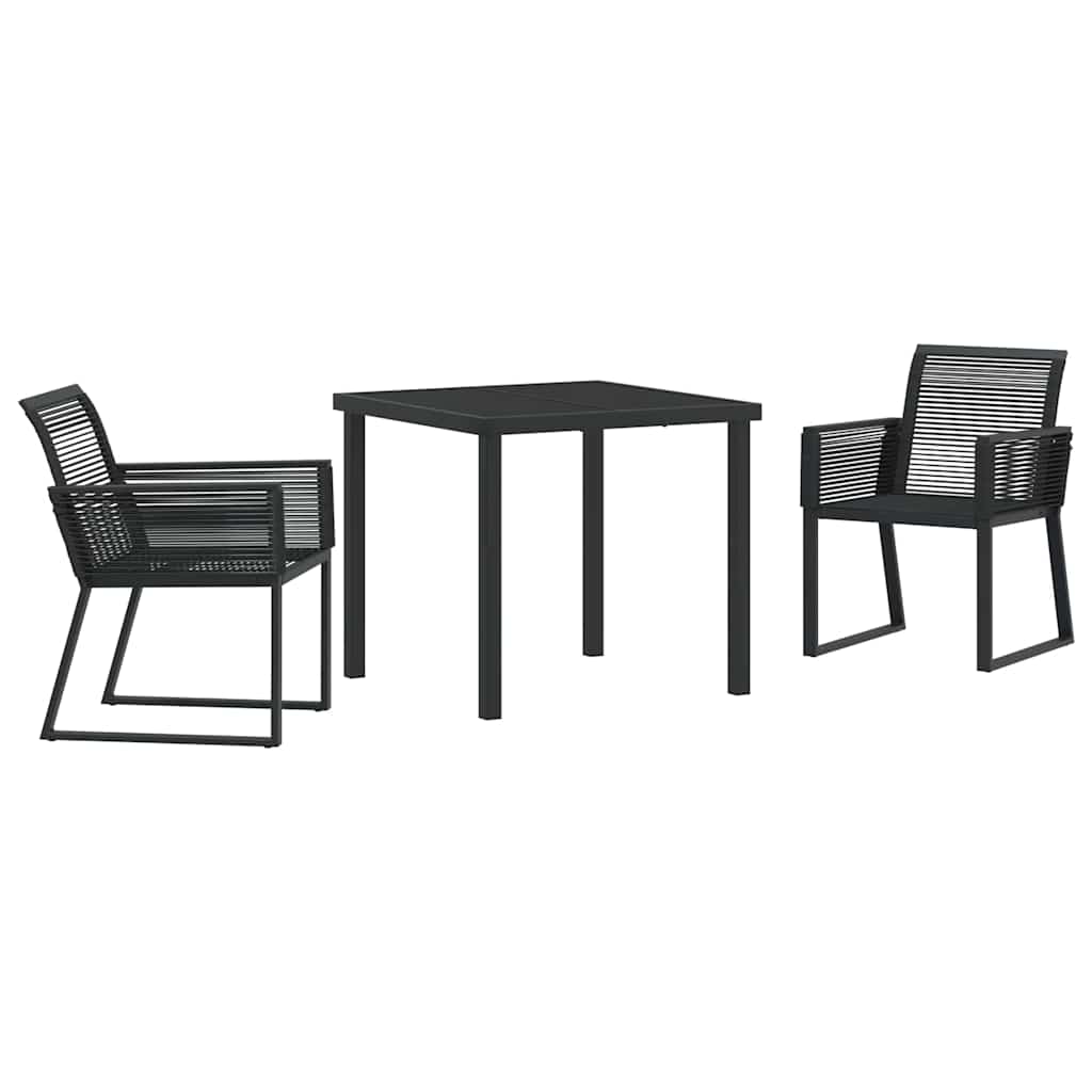 Kert étkező szett 3 pcs Fekete Porszórt acél