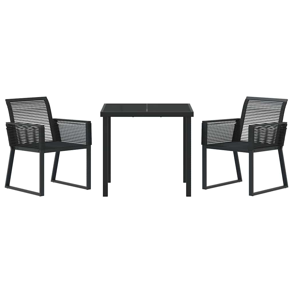 Kert étkező szett 3 pcs Fekete Porszórt acél