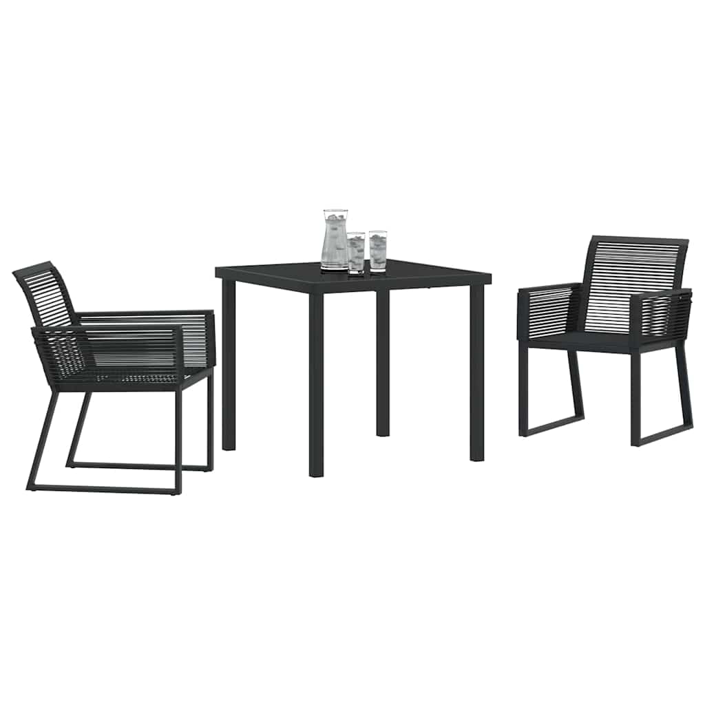 Kert étkező szett 3 pcs Fekete Porszórt acél
