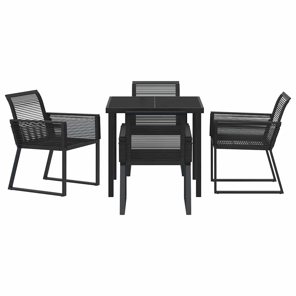 Kert étkező szett 5 pcs Fekete Porszórt acél