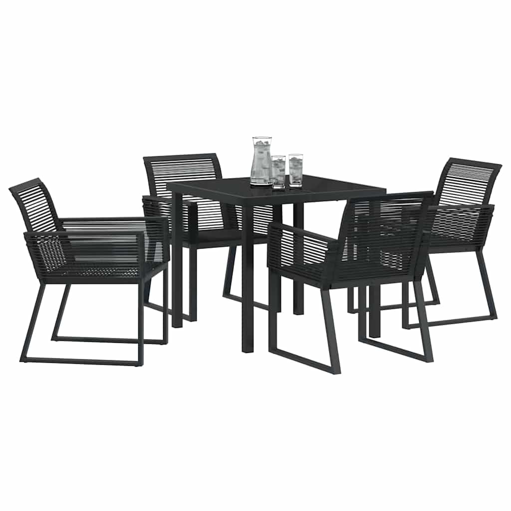 Kert étkező szett 5 pcs Fekete Porszórt acél