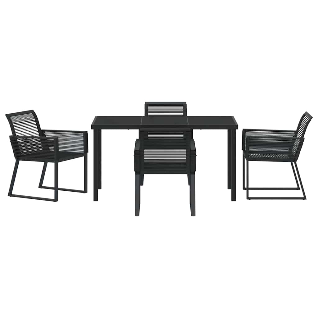 Kert étkező szett 5 pcs Fekete Porszórt acél