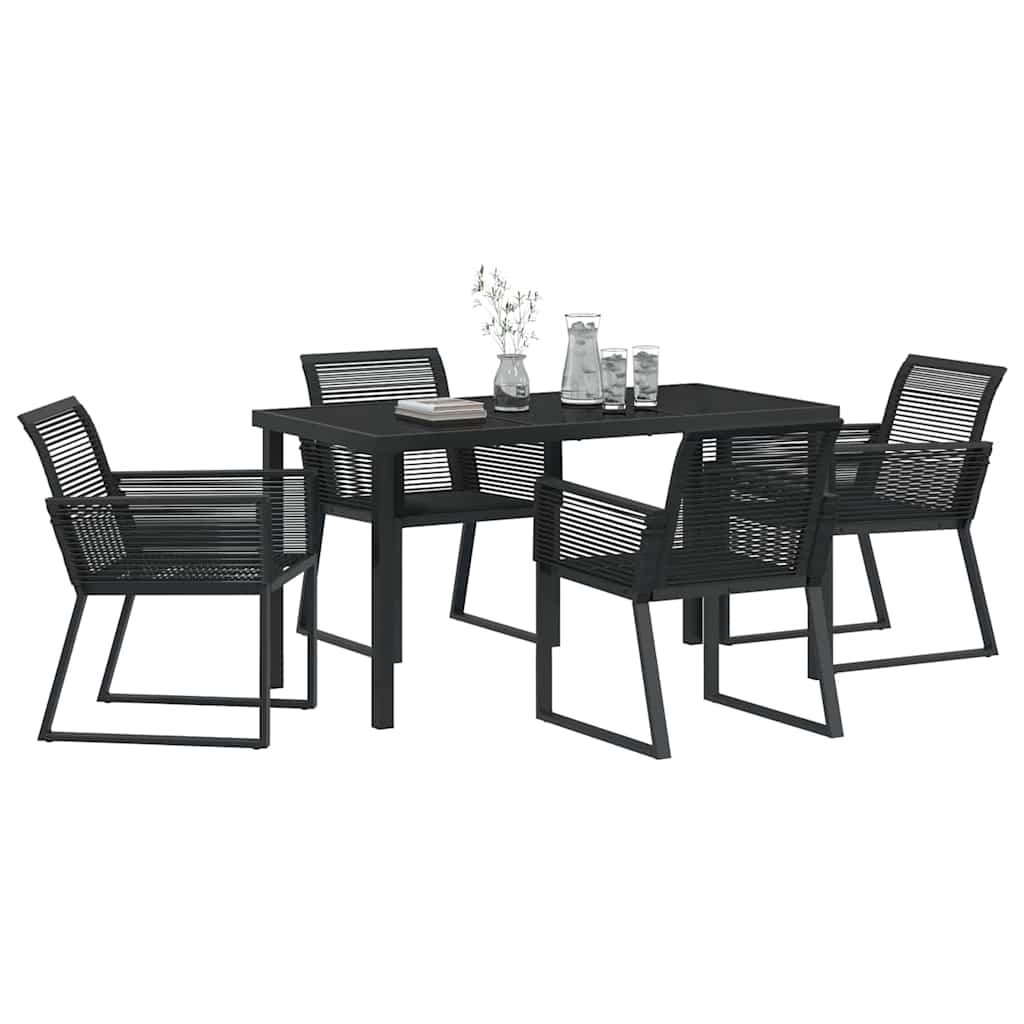 Kert étkező szett 5 pcs Fekete Porszórt acél