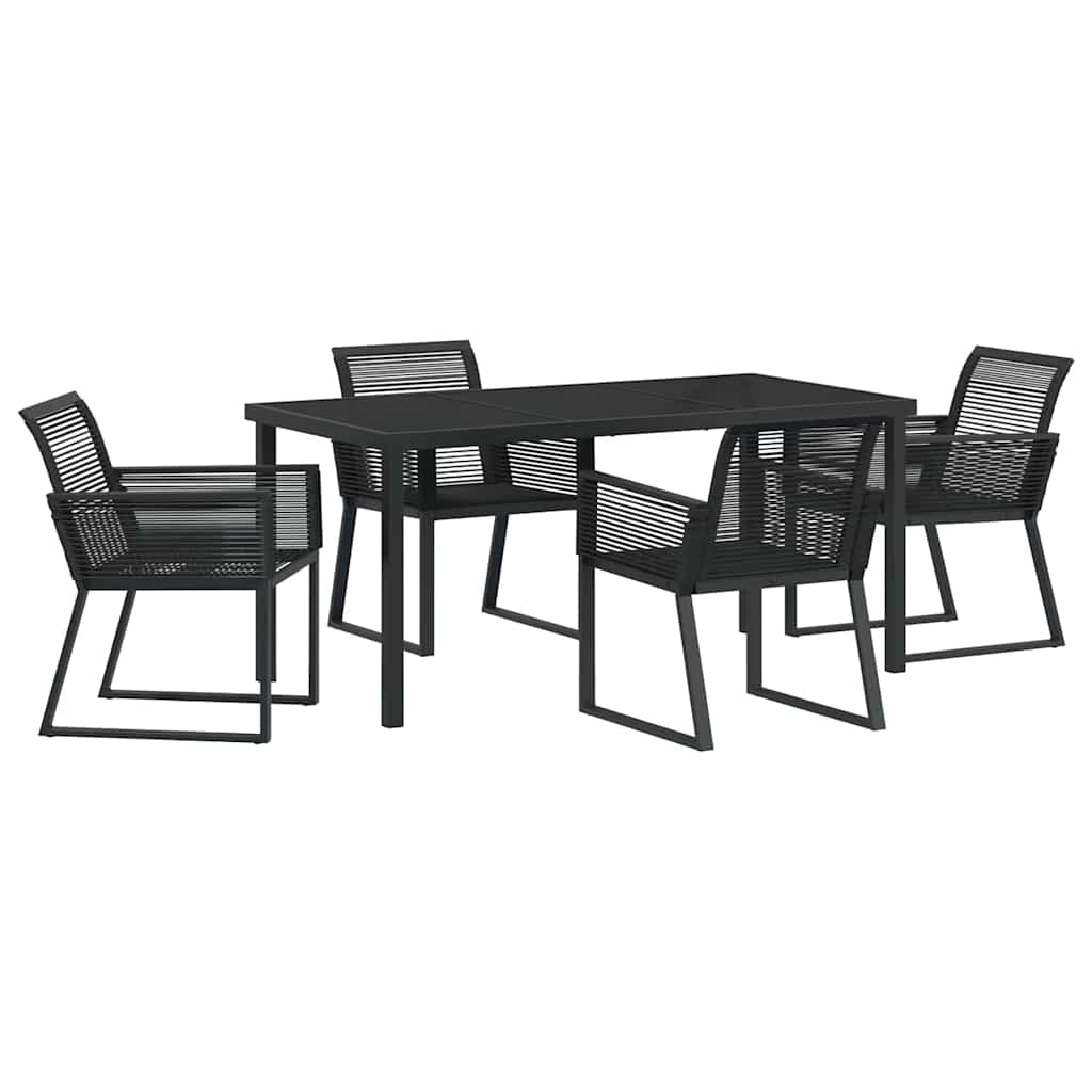 Kert étkező szett 5 pcs Fekete Porszórt acél