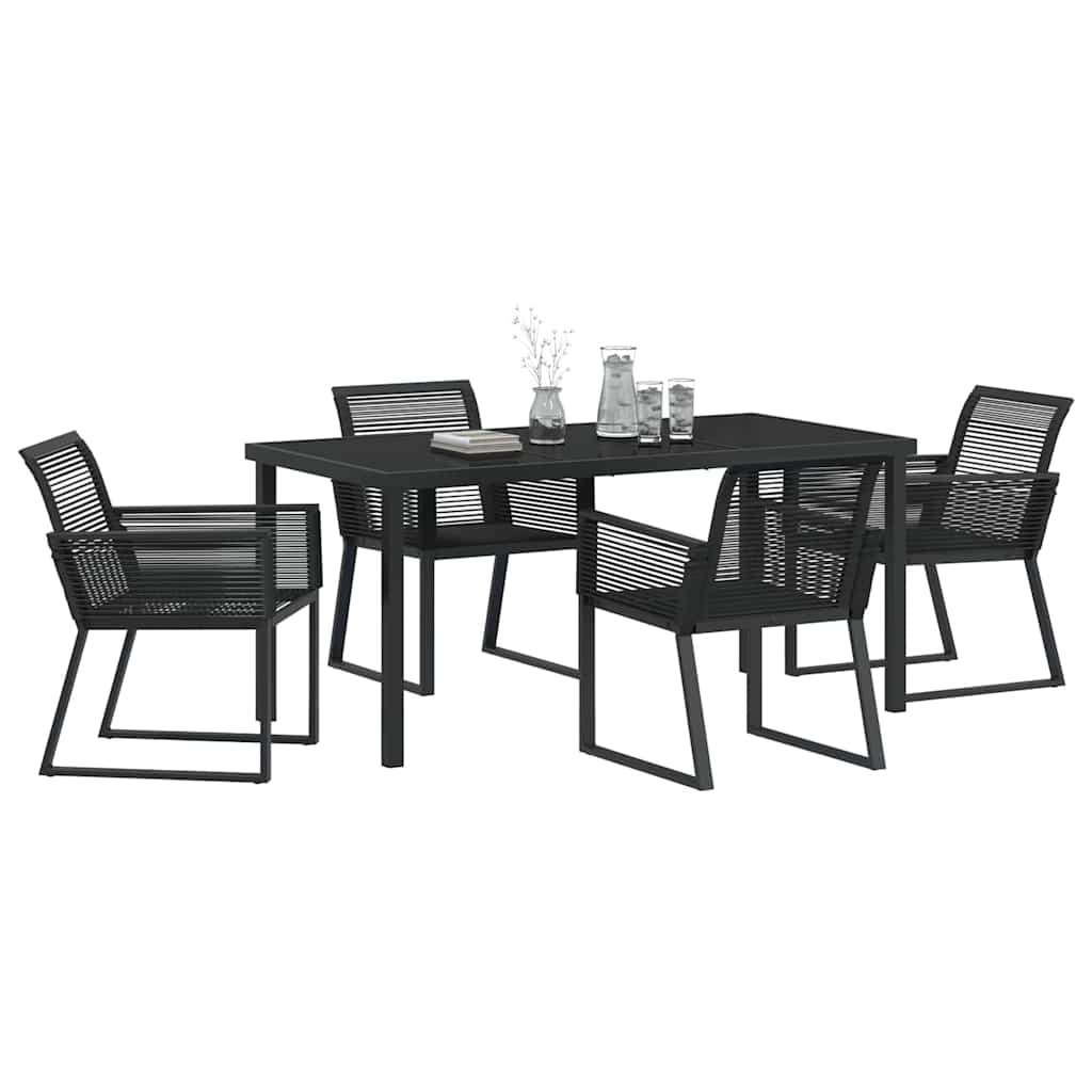 Kert étkező szett 5 pcs Fekete Porszórt acél