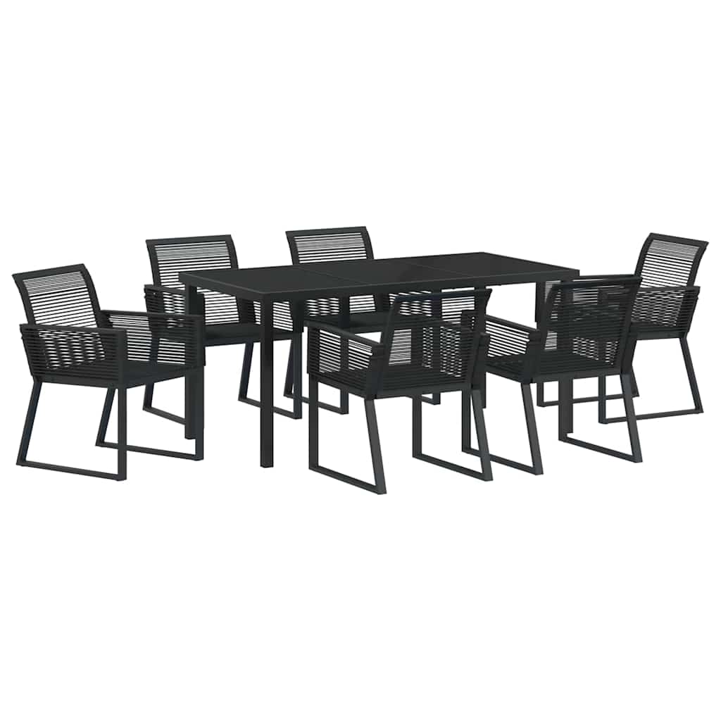Kert étkező szett 7 pcs Fekete Porszórt acél