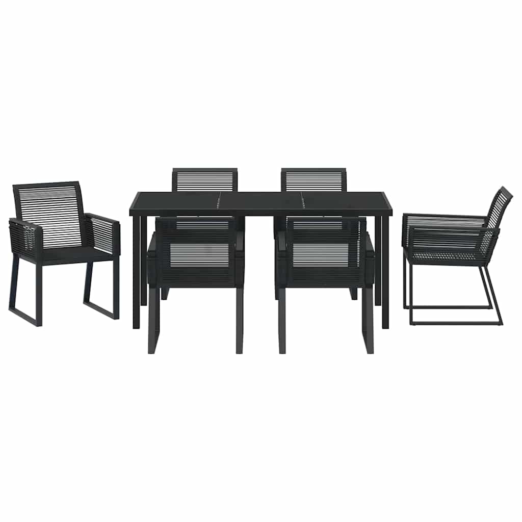 Kert étkező szett 7 pcs Fekete Porszórt acél