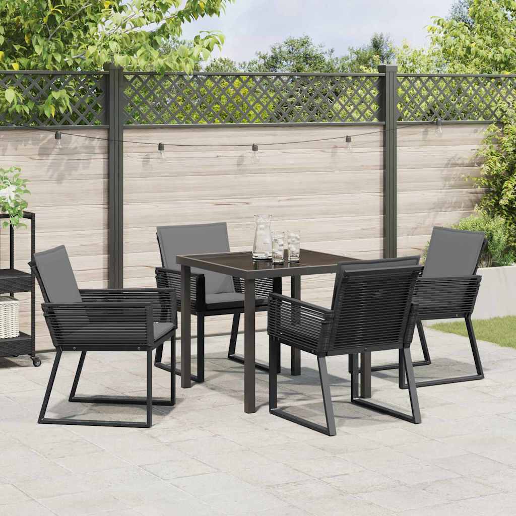 Kert étkező szett 5 pcs Fekete Porszórt acél