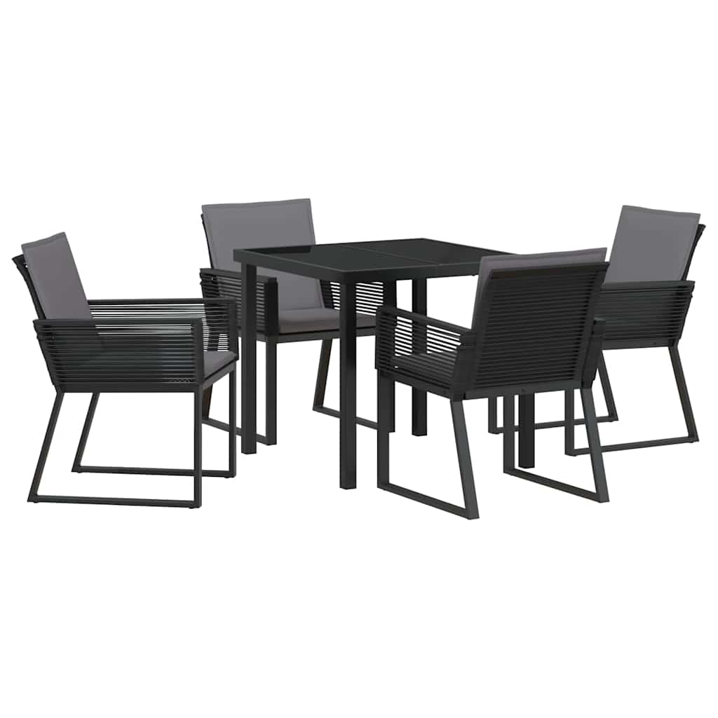 Kert étkező szett 5 pcs Fekete Porszórt acél