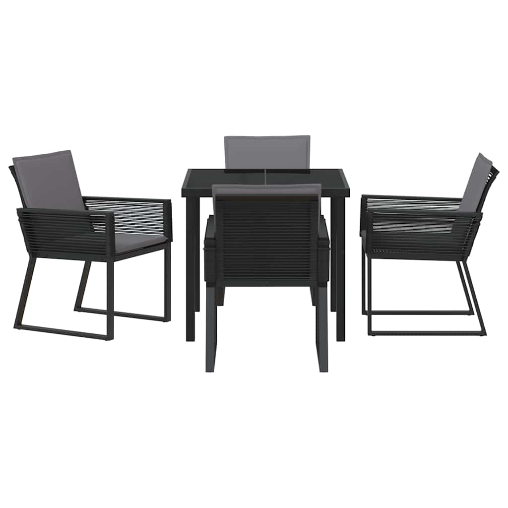 Kert étkező szett 5 pcs Fekete Porszórt acél