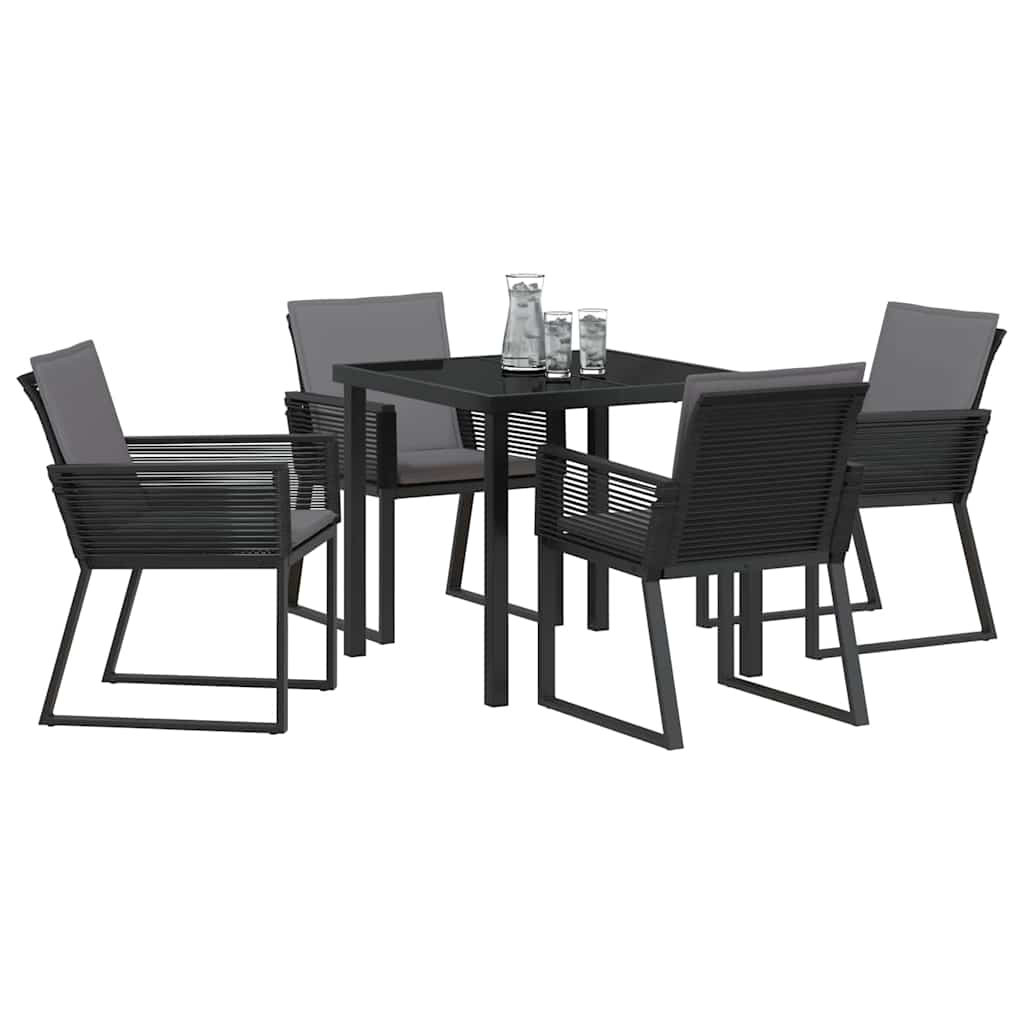 Kert étkező szett 5 pcs Fekete Porszórt acél