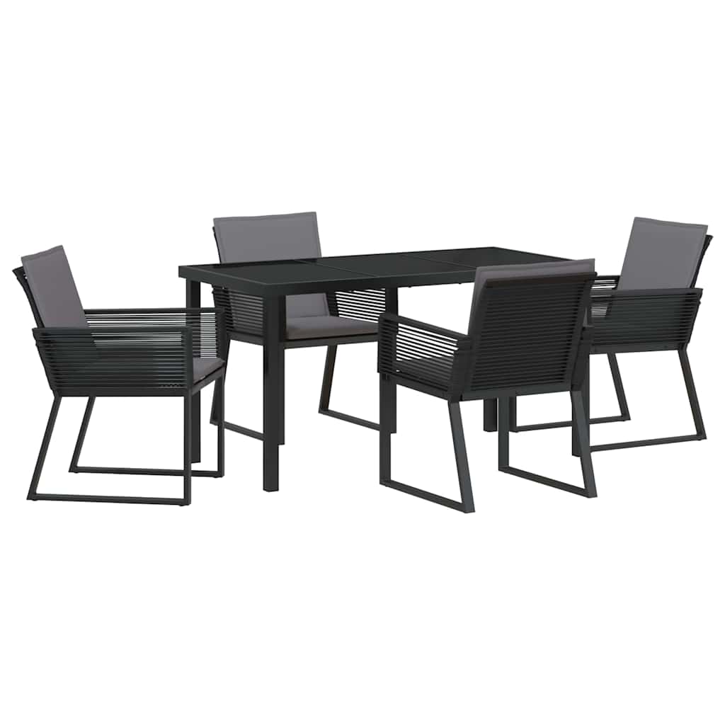 Kert étkező szett 5 pcs Fekete Porszórt acél