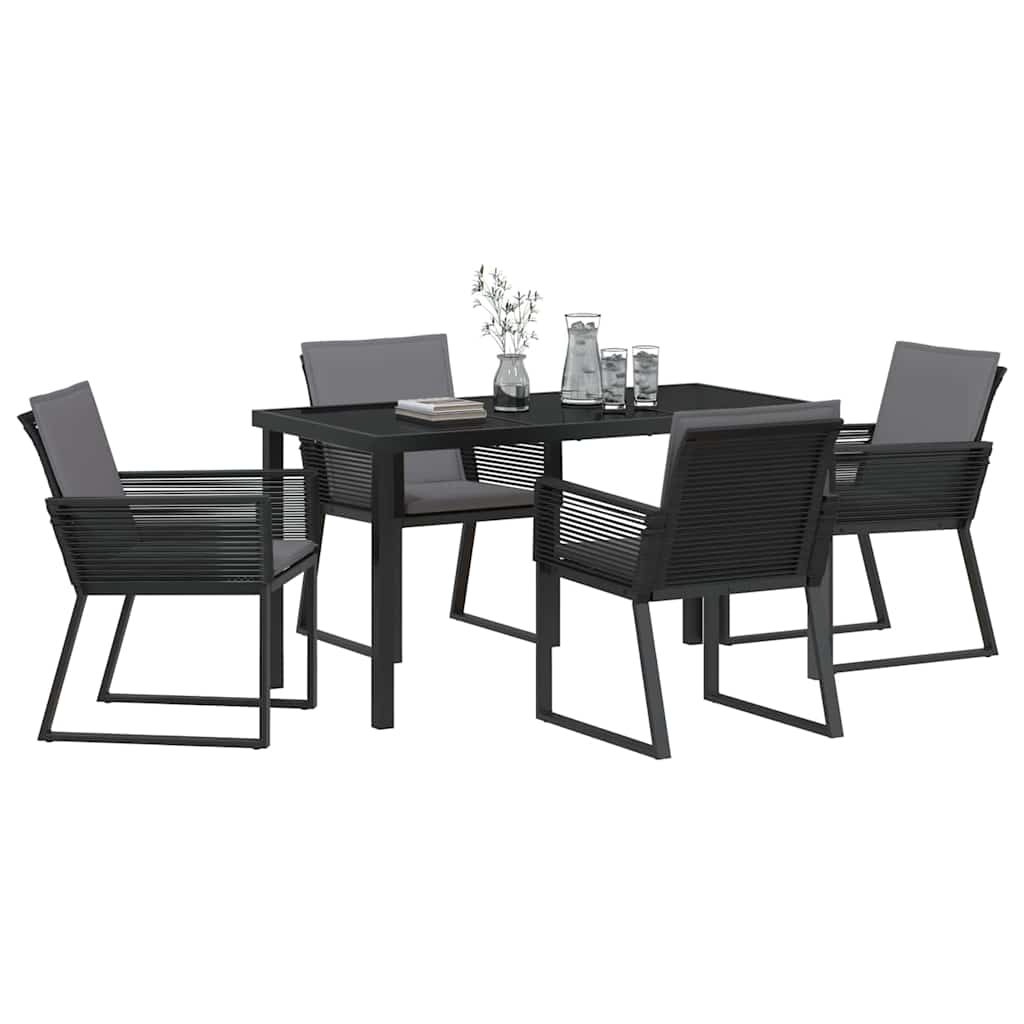 Kert étkező szett 5 pcs Fekete Porszórt acél