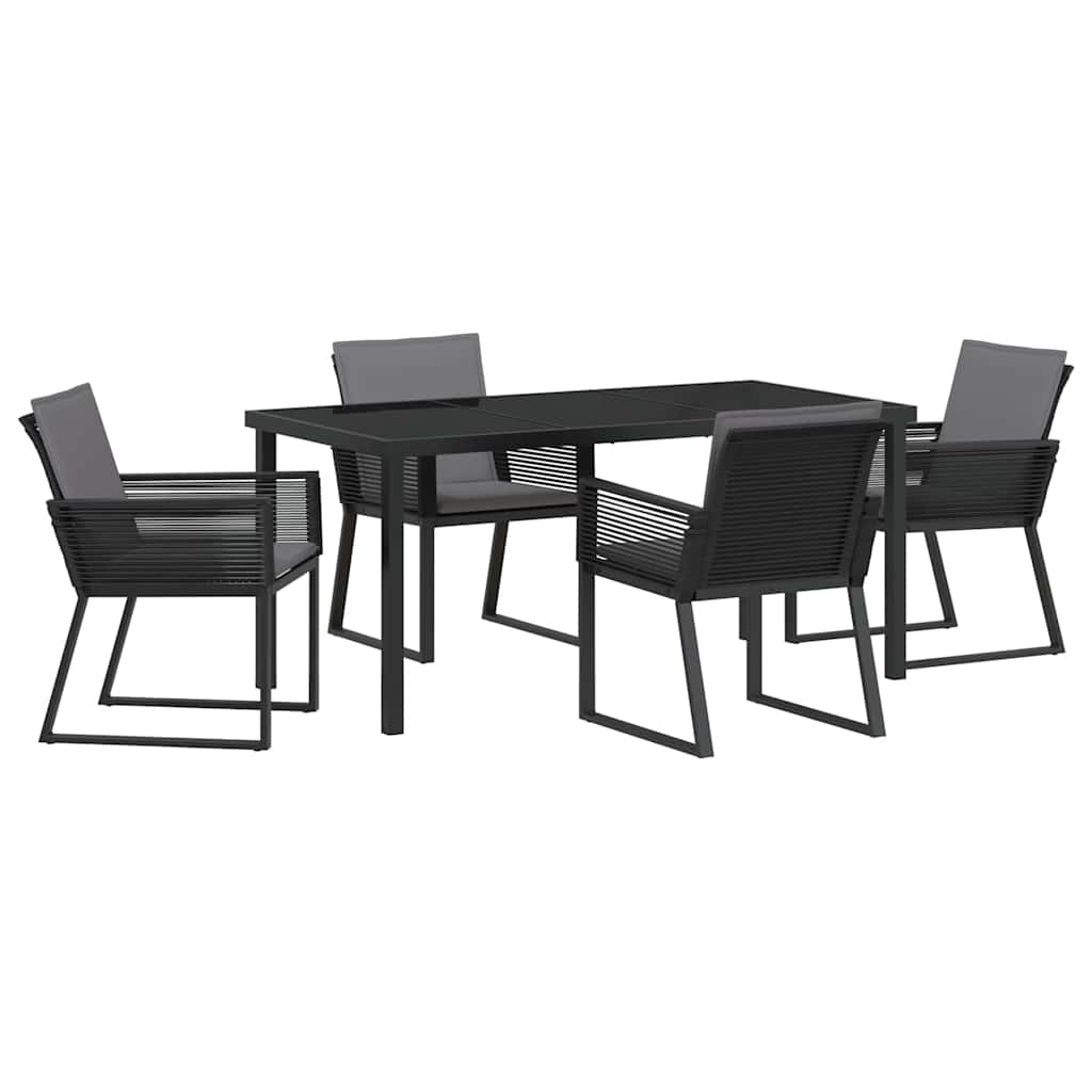 Kert étkező szett 5 pcs Fekete Porszórt acél