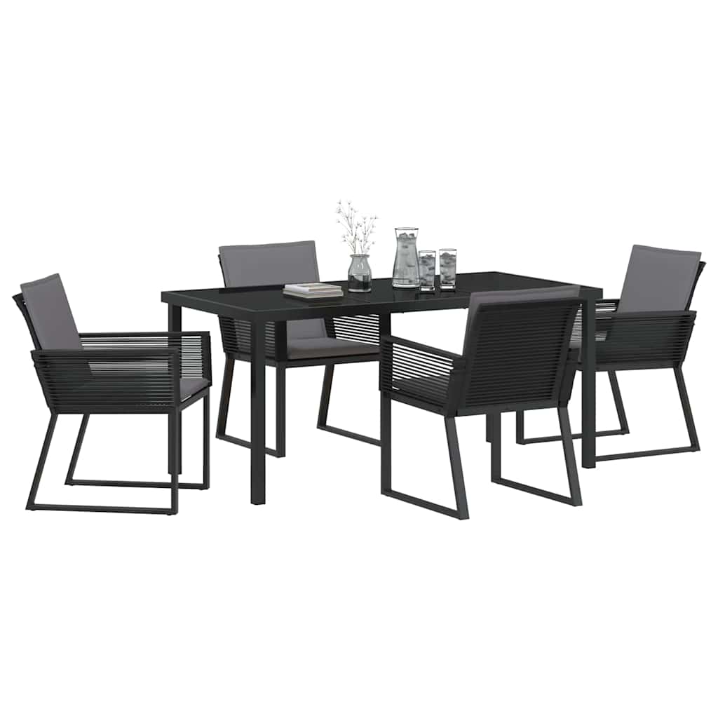 Kert étkező szett 5 pcs Fekete Porszórt acél