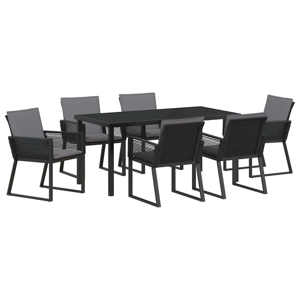 Kert étkező szett 7 pcs Fekete Porszórt acél