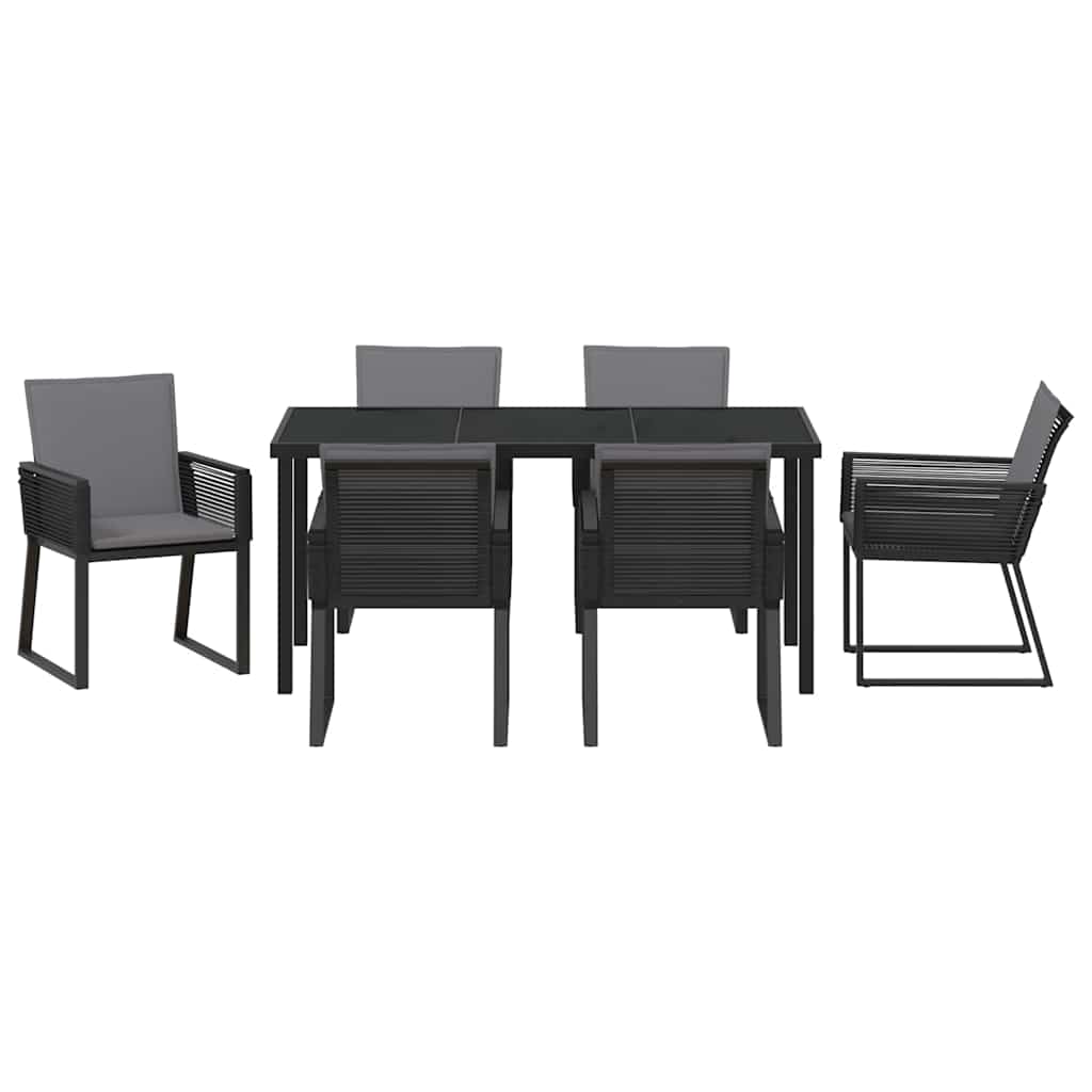 Kert étkező szett 7 pcs Fekete Porszórt acél