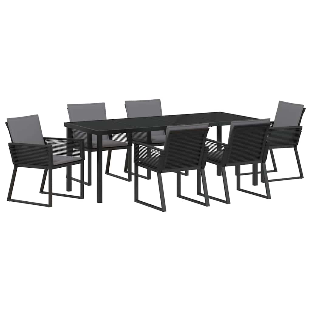 Kert étkező szett 7 pcs Fekete Porszórt acél