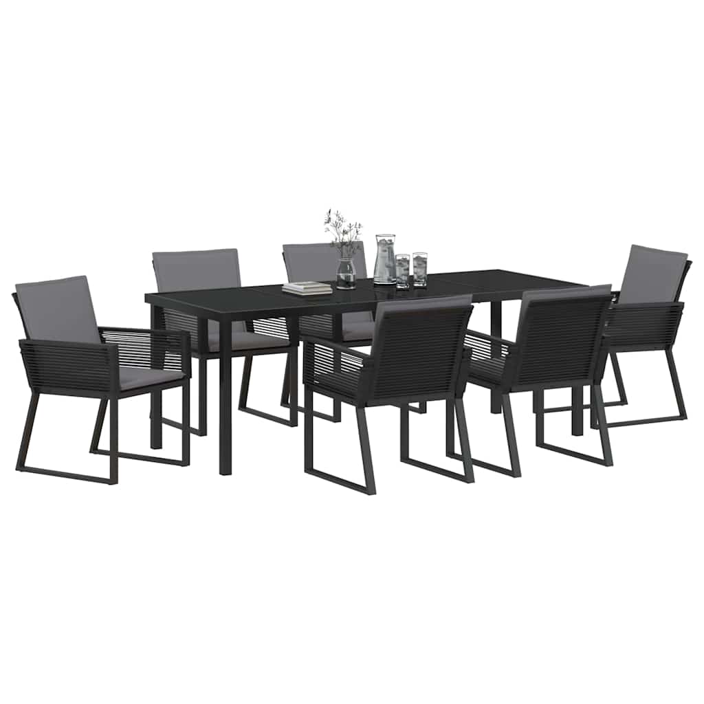 Kert étkező szett 7 pcs Fekete Porszórt acél