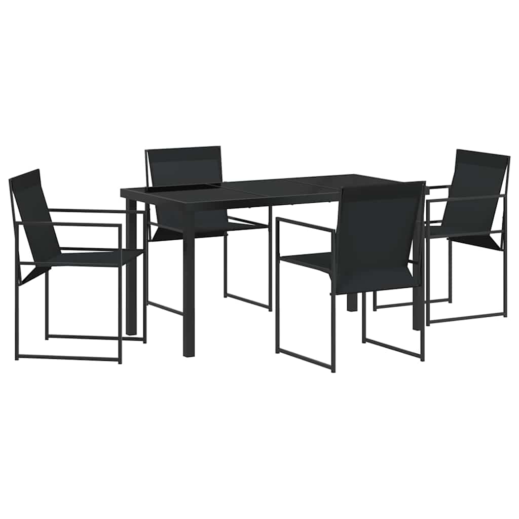 Kert étkező szett 5 pcs Fekete Textilén és acél