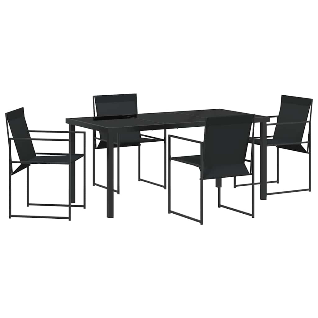 Kert étkező szett 5 pcs Fekete Textilén és acél