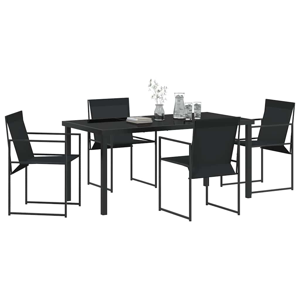 Kert étkező szett 5 pcs Fekete Textilén és acél
