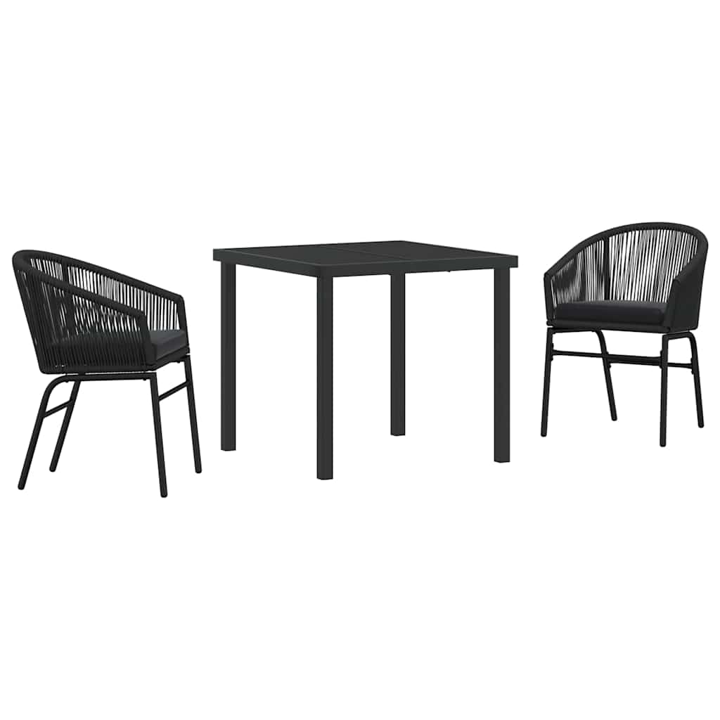 Kert étkező szett 3 pcs Fekete Porszórt acél