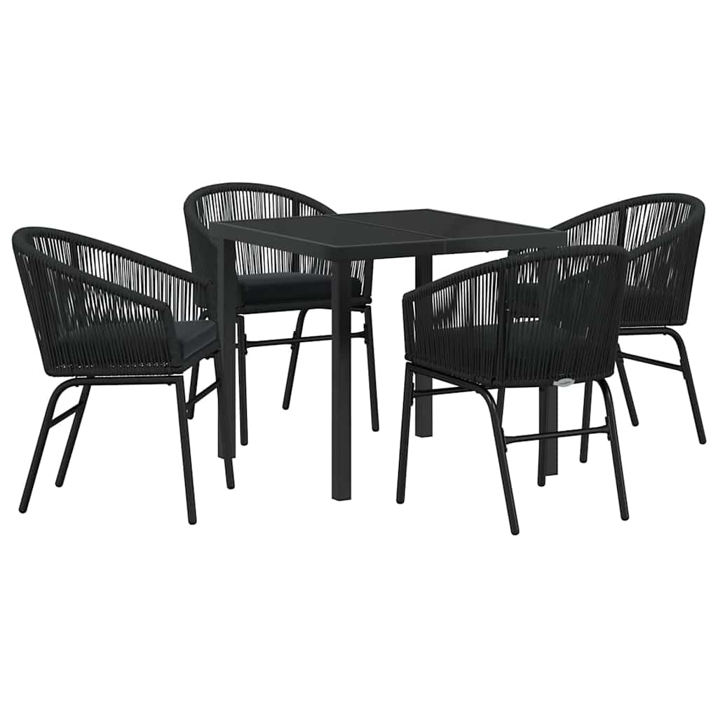 Kert étkező szett 5 pcs Fekete Porszórt acél