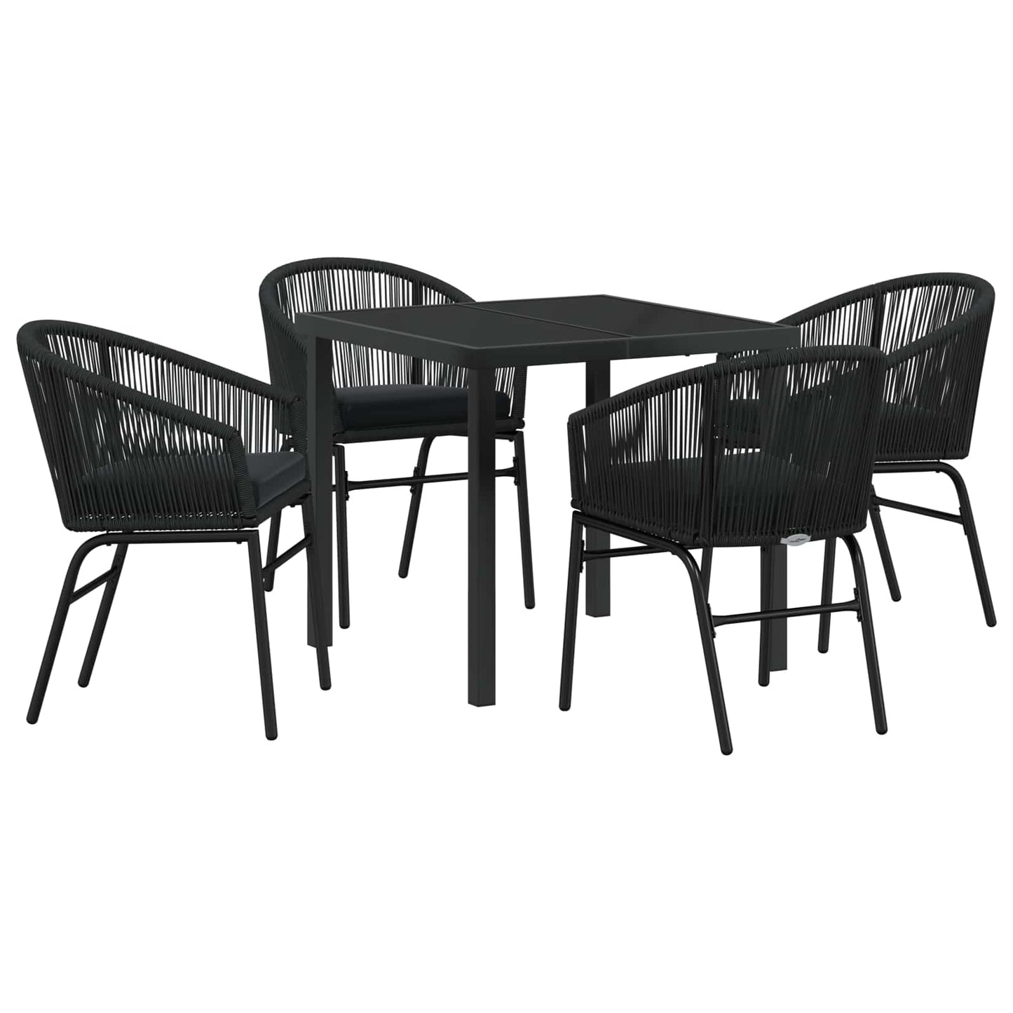 Kert étkező szett 5 pcs Fekete Porszórt acél