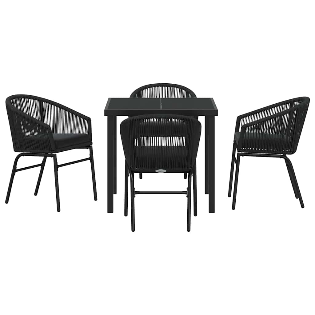 Kert étkező szett 5 pcs Fekete Porszórt acél