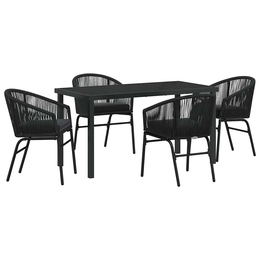 Kert étkező szett 5 pcs Fekete Porszórt acél