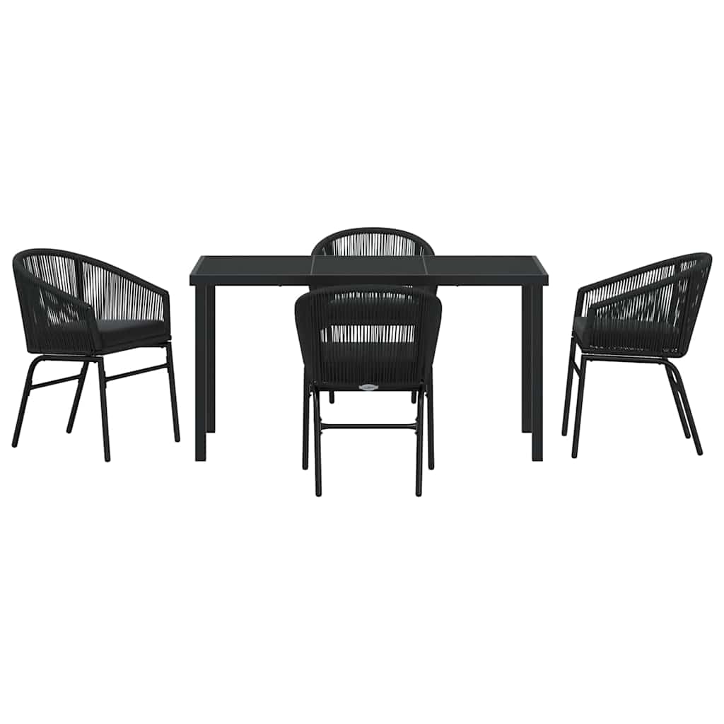 Kert étkező szett 5 pcs Fekete Porszórt acél