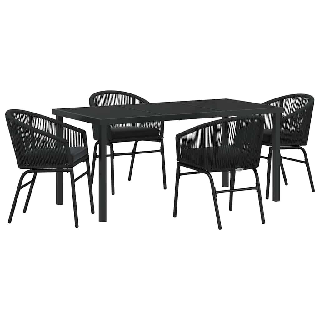 Kert étkező szett 5 pcs Fekete Porszórt acél
