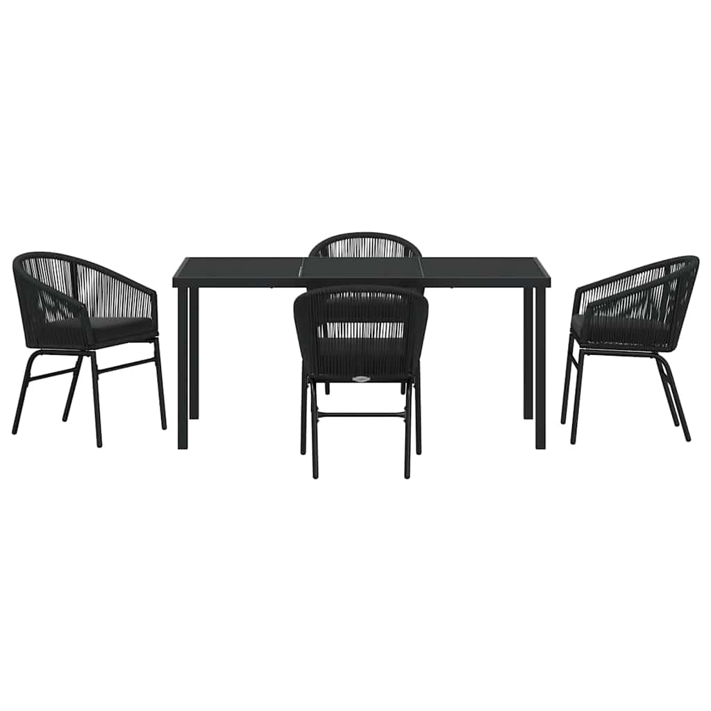 Kert étkező szett 5 pcs Fekete Porszórt acél