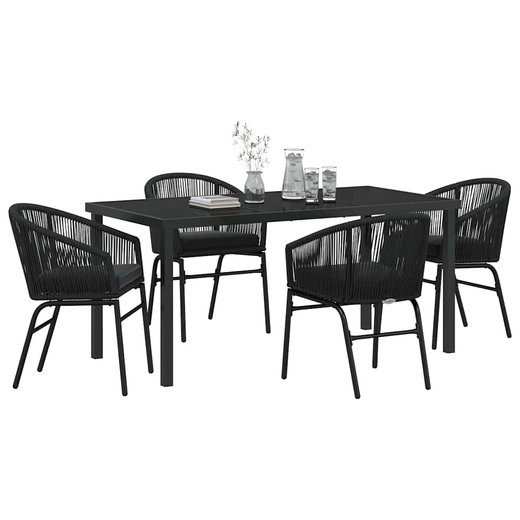 Kert étkező szett 5 pcs Fekete Porszórt acél