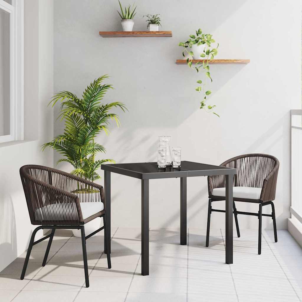 Kert étkező szett 3 pcs Barna Porszórt acél