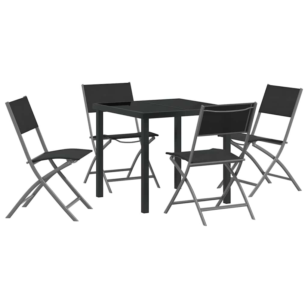 Kert étkező szett 5 pcs Fekete Porszórt acél