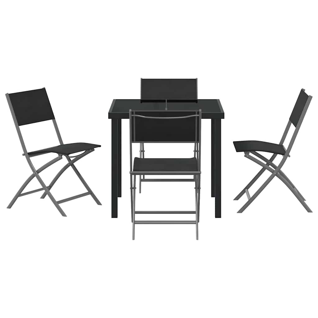 Kert étkező szett 5 pcs Fekete Porszórt acél