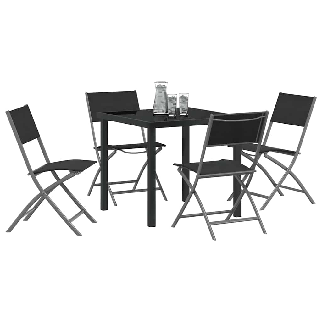 Kert étkező szett 5 pcs Fekete Porszórt acél